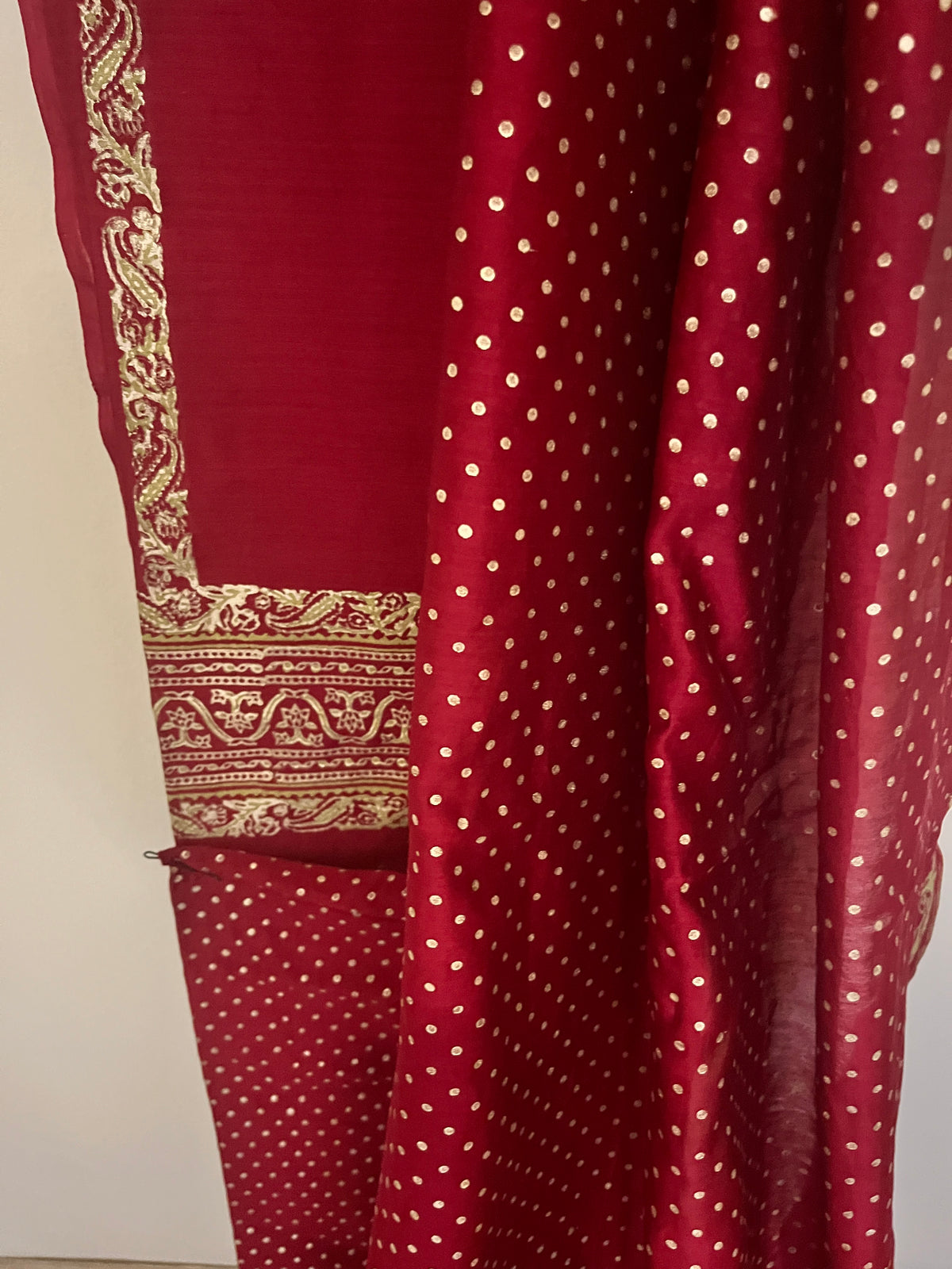 Maroon Floral Motif Suit Set