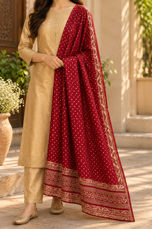 Gulnaar | Crimson Red Dupatta