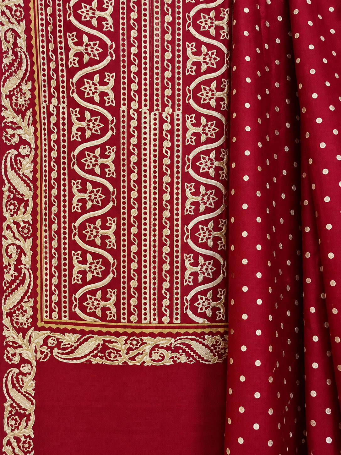 Maroon Floral Motif Suit Set