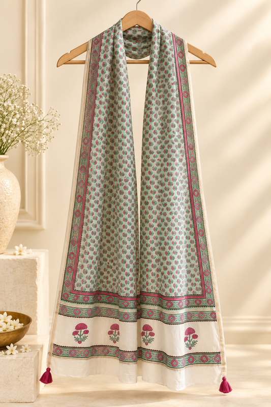 Gulnaar Mint Chanderi Dupatta