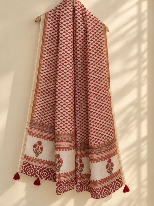Ruhani Rust Chanderi Dupatta